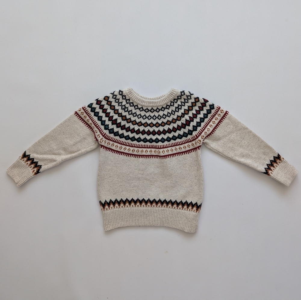 GAP Toddler Crew Neck Knit Sweater With Fair Isle Pattern